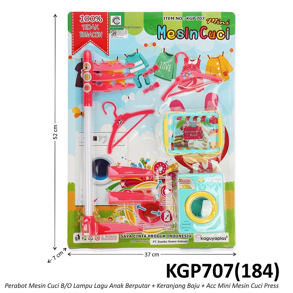 Perabot Mesin Cuci B/O Lampu Lagu Anak Berputar + Keranjang Baju + Acc Mini Mesin Cuci Press @48