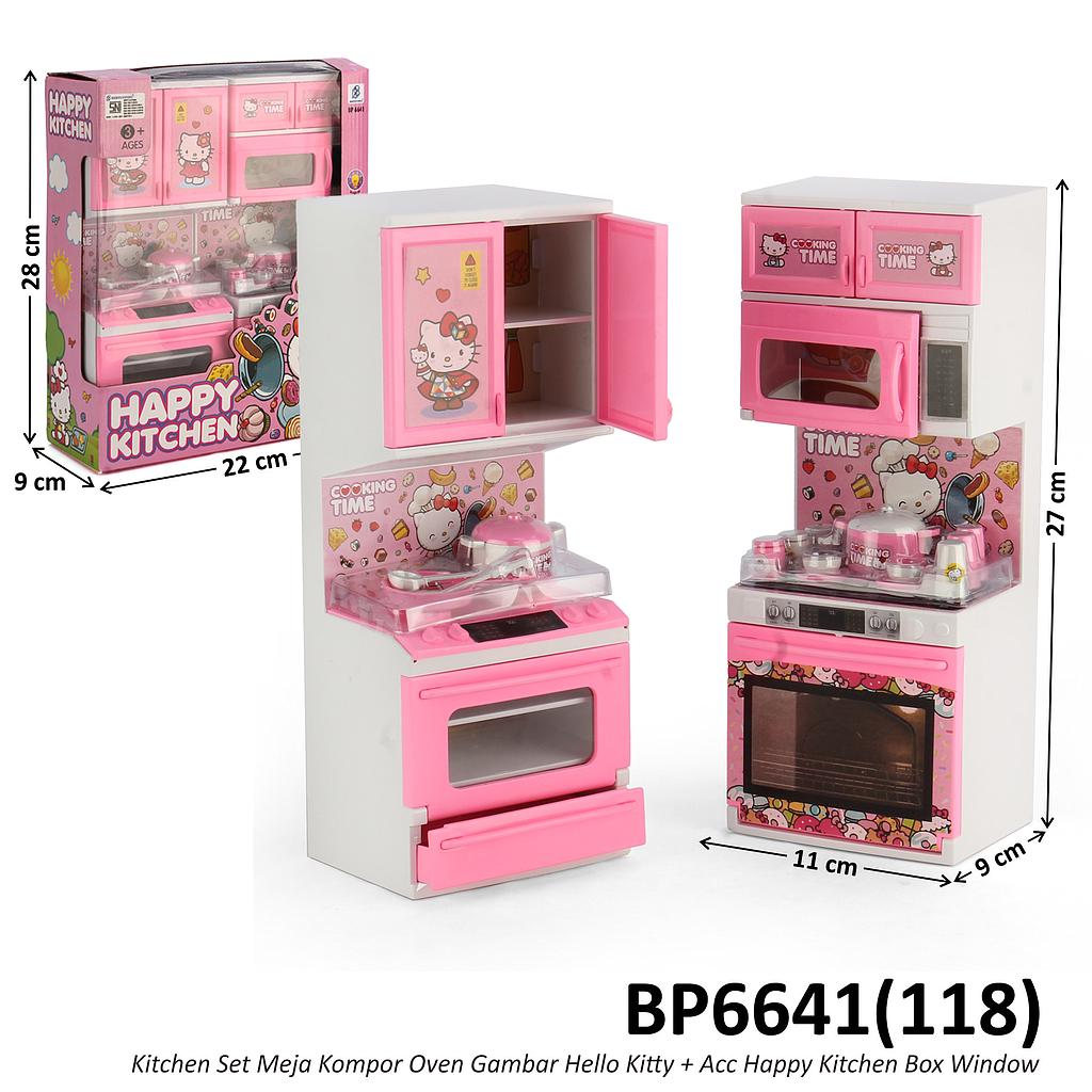 Kitchen Set Meja Kompor Oven Gambar Hello Kitty + Acc Happy Kitchen Box Window @36