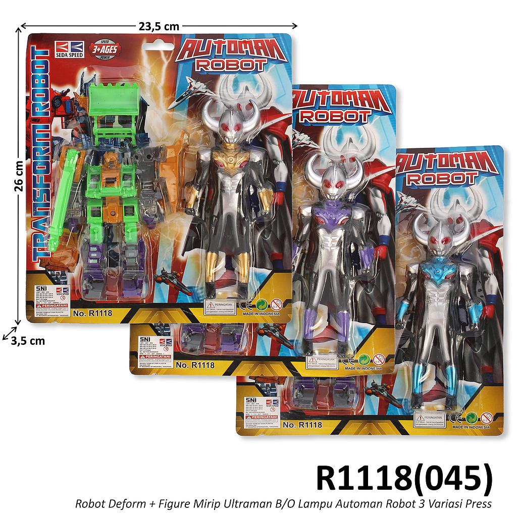 Robot Deform Kendaraan Konstruksi + Figure Ultraman B/O Lampu Automan Robot 3 Variasi Press @156