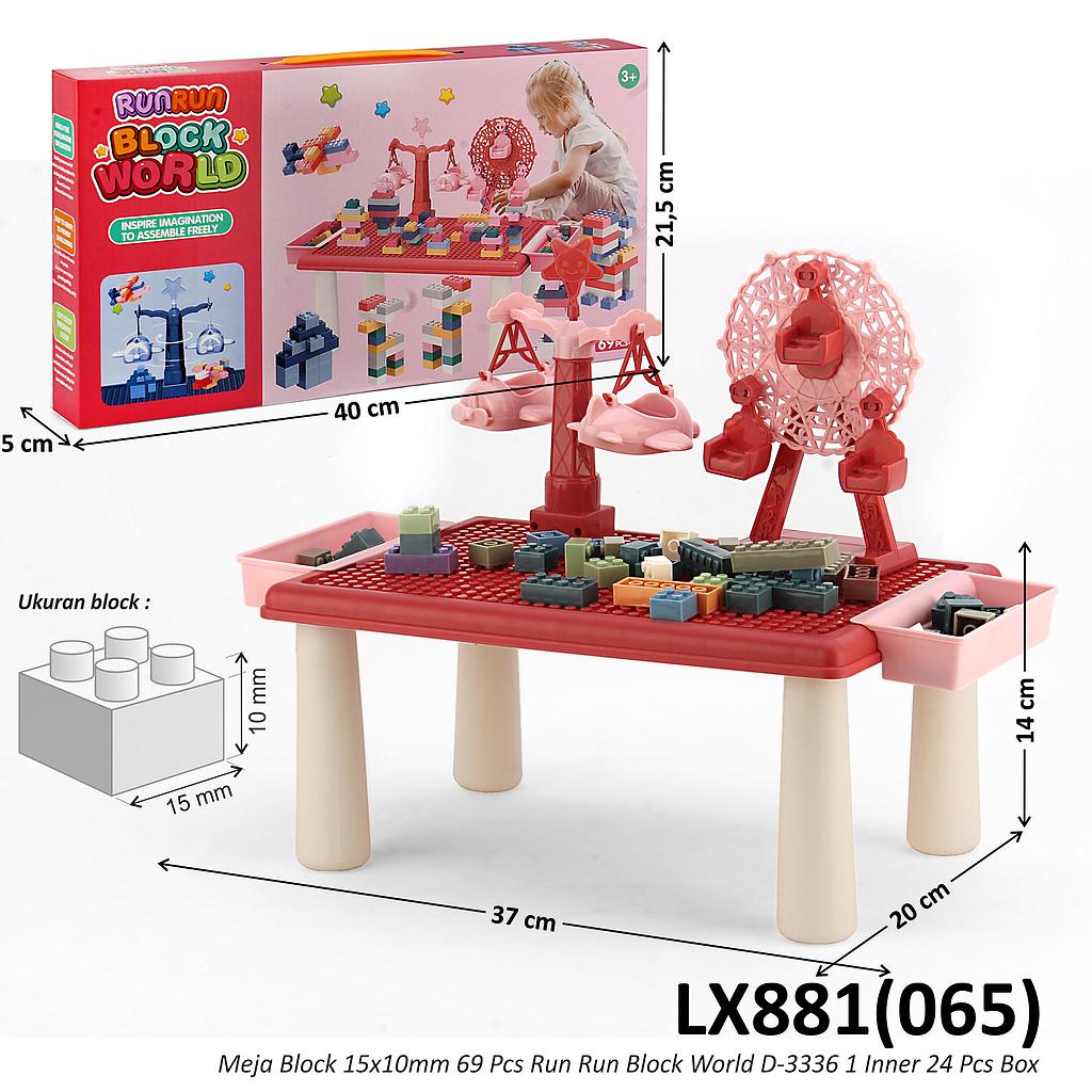 Meja Block 15x10mm 69 Pcs Run Run Block World D-3336 1 Inner 24 Pcs Box @48
