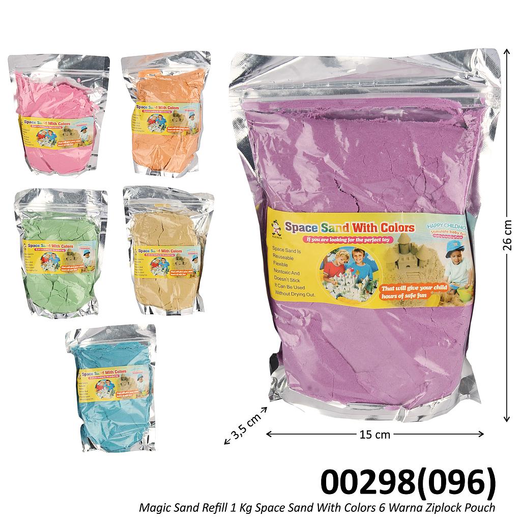 Magic Sand Refill 1 Kg Space Sand With Colors 6 Warna Ziplock Pouch @24