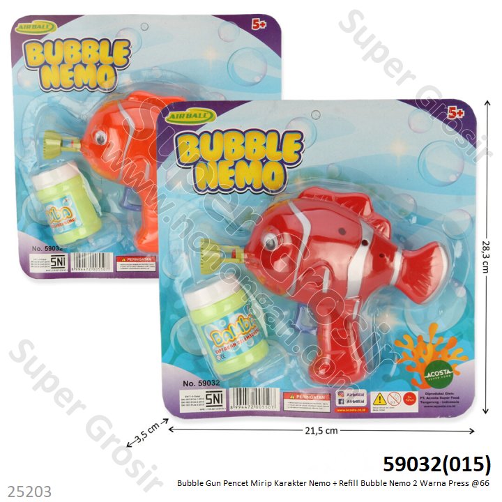 Bubble Gun Pencet Hewan Set Refill Bubble Nemo / Duck Press @21
