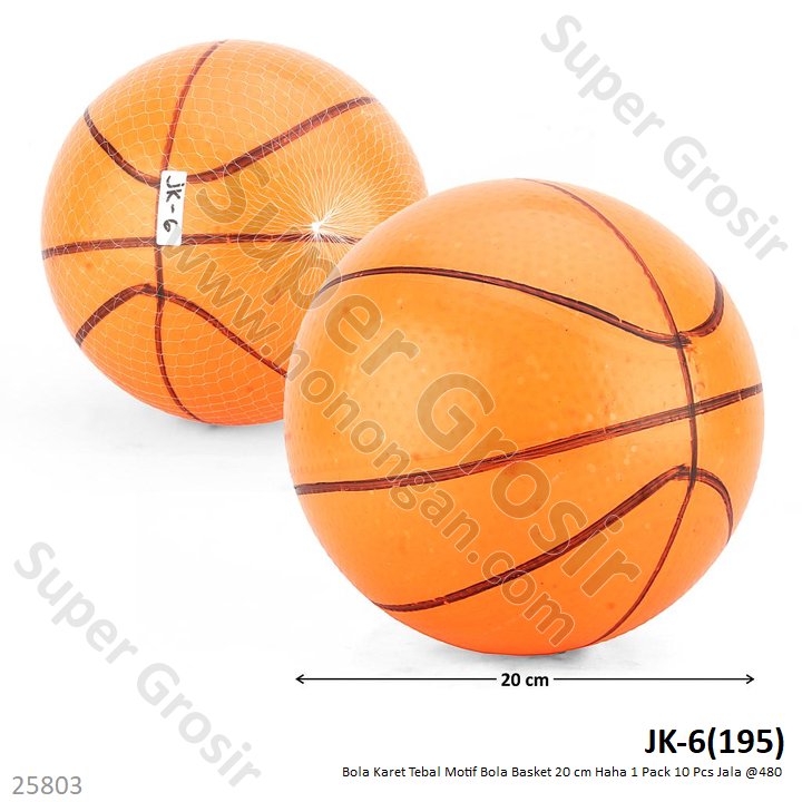 Bola Basket Karet 20 cm Haha 1 Pack 10 Pcs Jala @480