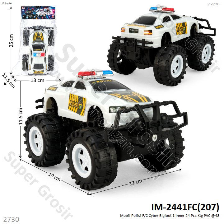 Mobil Jeep Polisi F/C Cyber Bigfoot / Polisi Indonesia 1 Inner 24 Pcs Ktg PVC @48