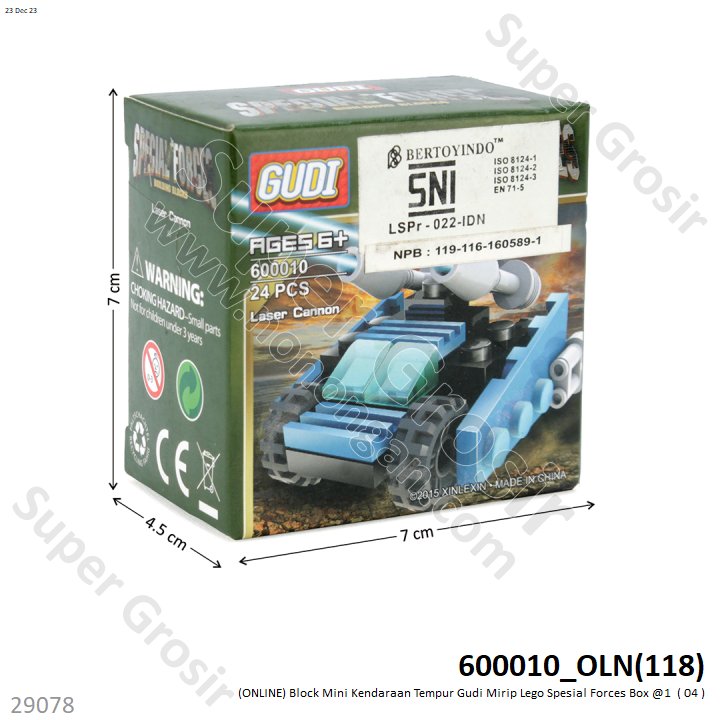 Nano Block Kendaraan Militer Gudi Spesial Forces 1 Set 6 Model Box @864