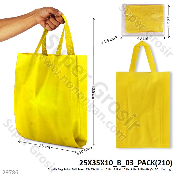 Goodie Bag Polos Tali Press 25x35x10 cm 12 Pcs 1 Ikat 10 Pack Pack Plastik @120