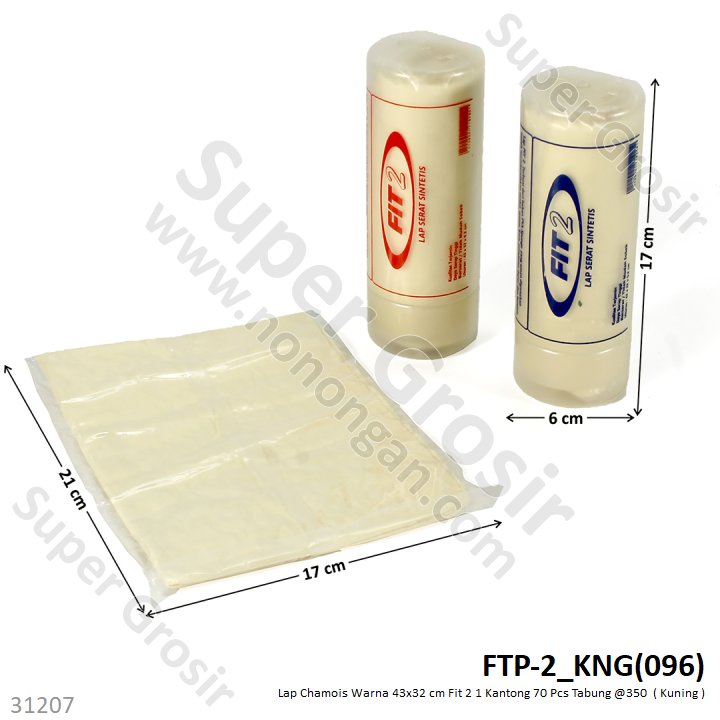 Lap Chamois / Kanebo Fit 2 43x32 cm 1 Kantong 70 Pcs Tabung @350