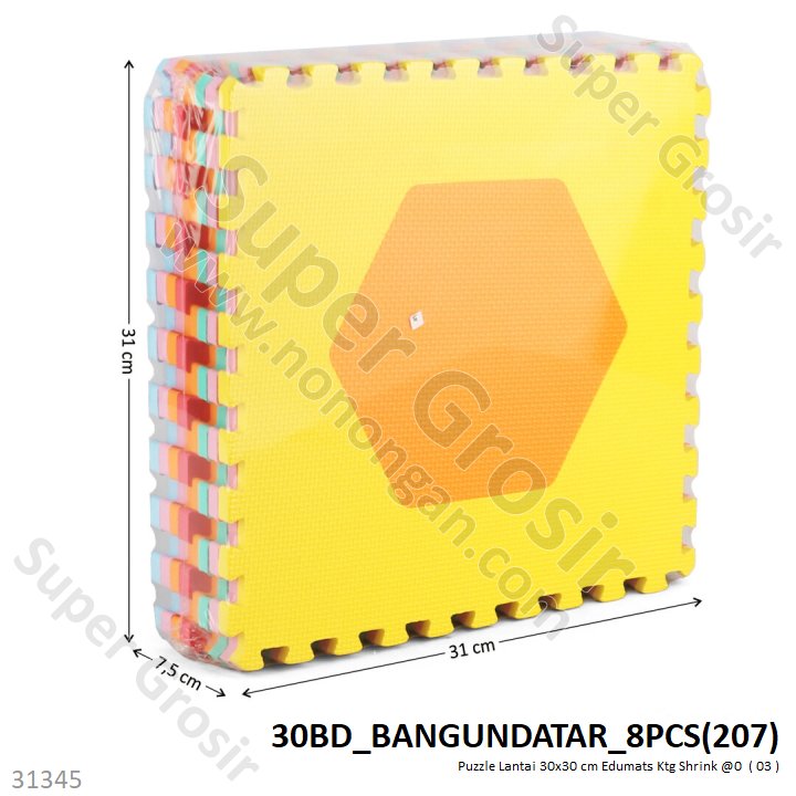 Matras Puzzle Lantai 8 Pcs 30x30 cm Edumats Ktg Shrink @0
