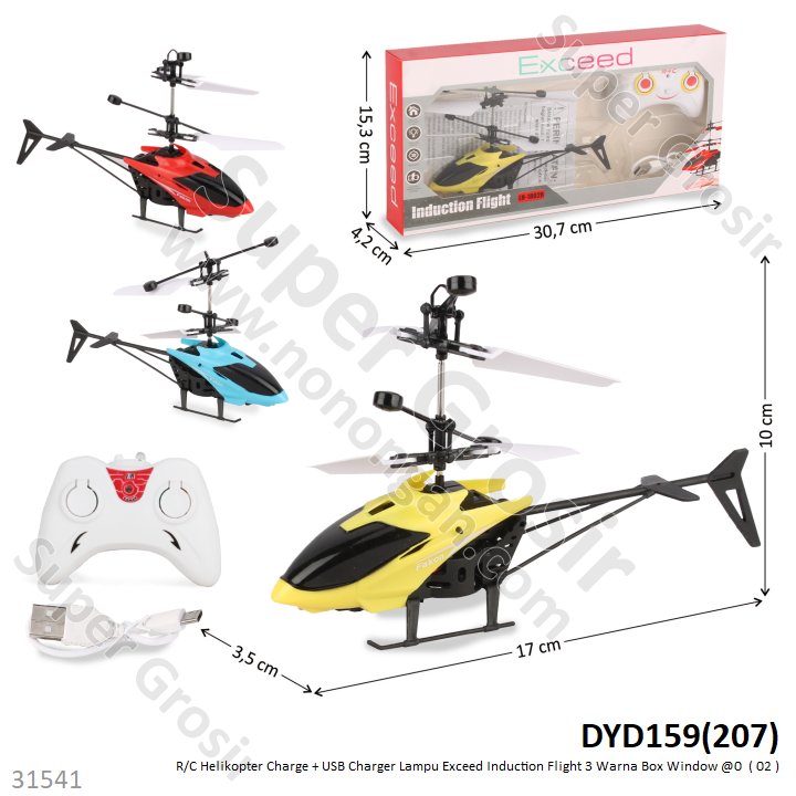 R/C Helikopter Charge + Kabel Charge Lampu Exceed Induction Flight Box Window @120