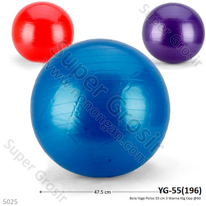 Bola Yoga Polos 55 cm 3 Warna Ktg Opp @60