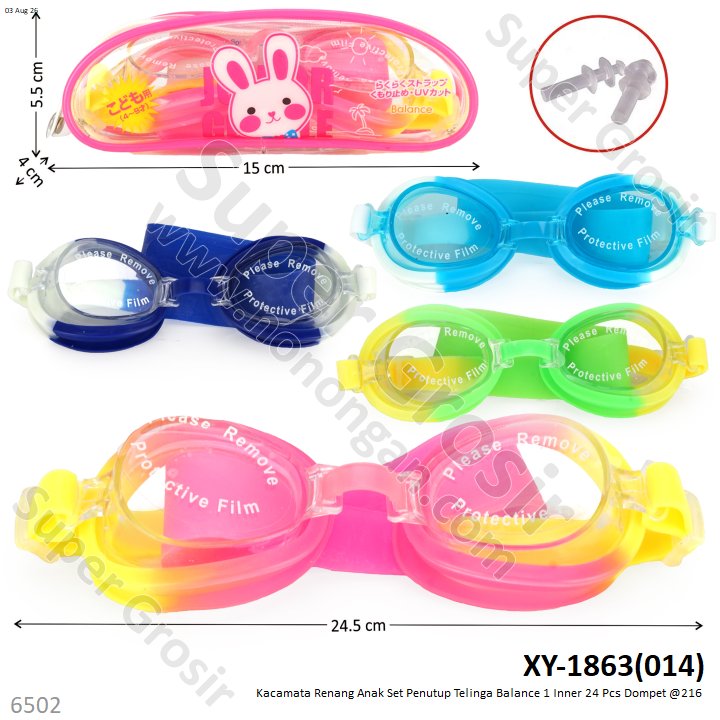 Kacamata Renang Anak Set Penutup Telinga Balance 1 Inner 24 Pcs Dompet @216