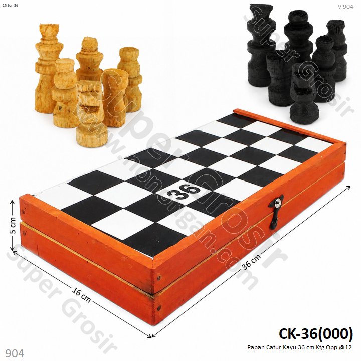 Papan Catur Kayu 36 cm Ktg Opp @12