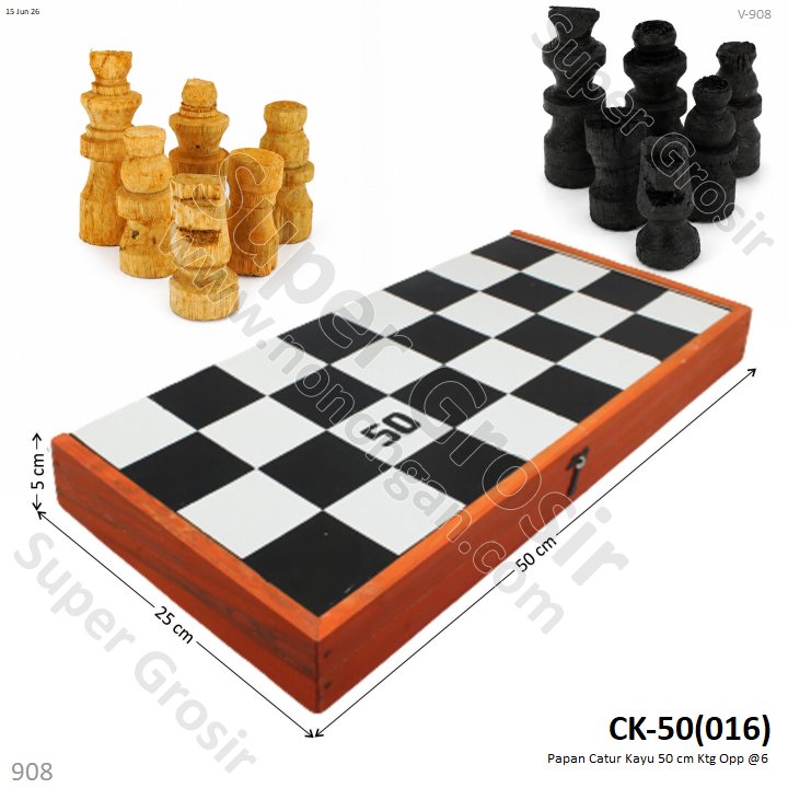 Papan Catur Kayu 50 cm Ktg Opp @6