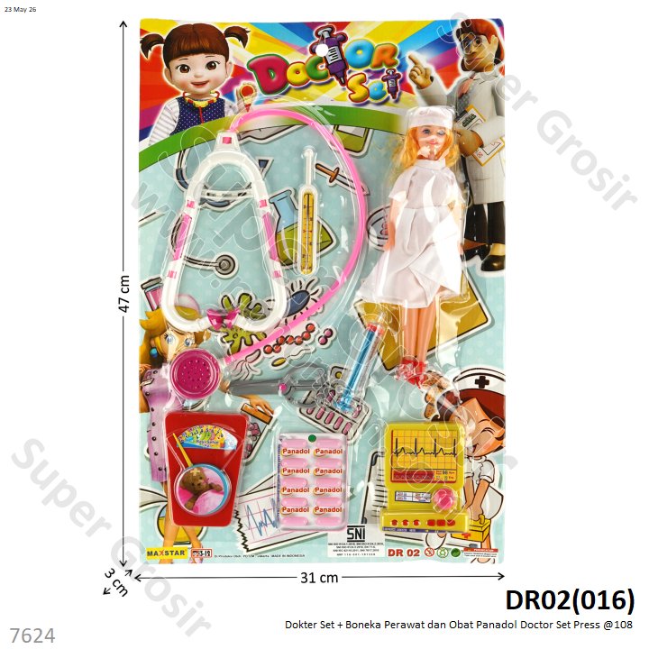 Dokter Set + Boneka Perawat dan Obat Panadol Doctor Set Press @108
