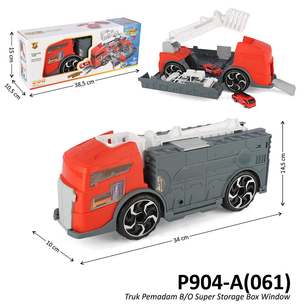 Parking Lot Track Truk Damkar B/O Super Storage Box Window @36