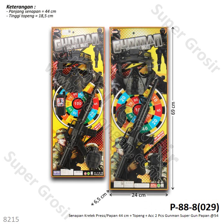 Senapan Kretek Set Topeng dan Acc 2 Pcs Gunman Papan @54