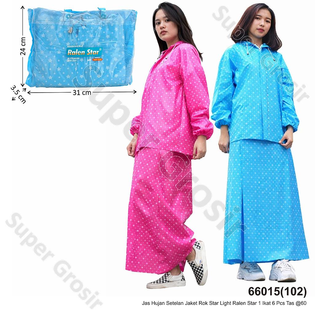 Jas Hujan Setelan Jaket Rok Star Light Ralen Star 1 Ikat 6 Pcs Tas @60