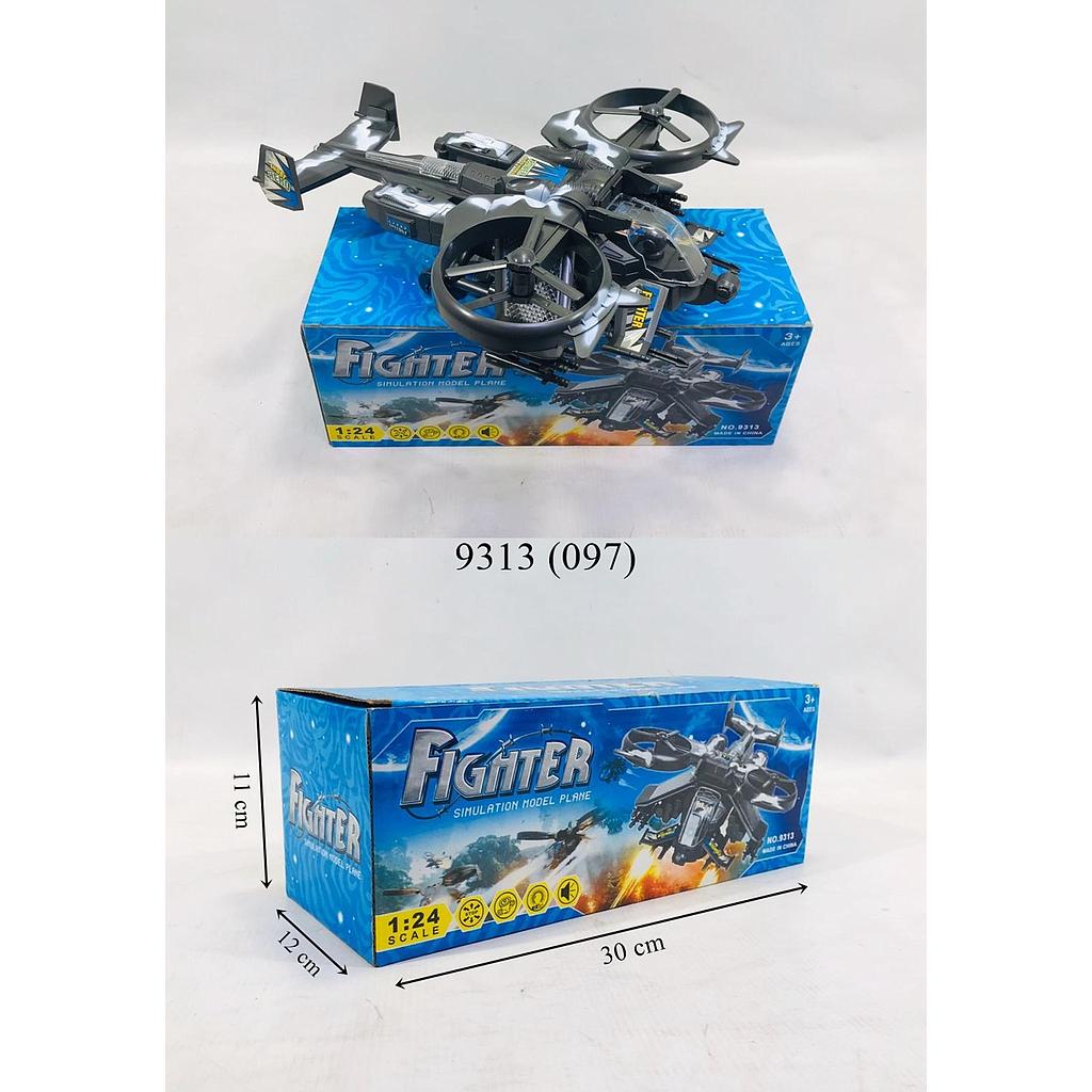 Pesawat Militer B/O Lampu Suara Figther Plane Box