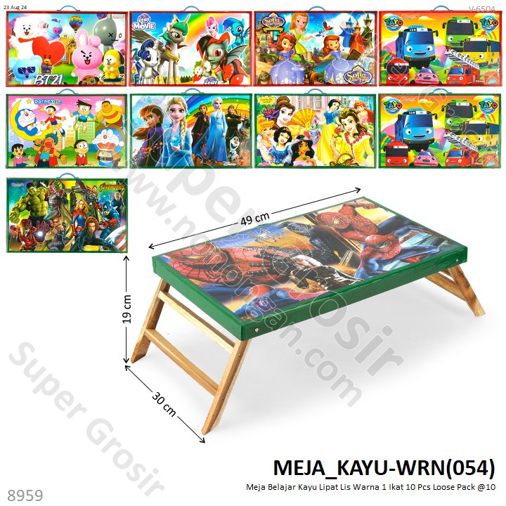 Meja Belajar Kayu Lipat Lis Warna 1 Ikat 10 Pcs Ktg Opp @10