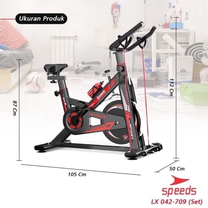 Sepeda Statis Hitam Merah Speeds Koli @1