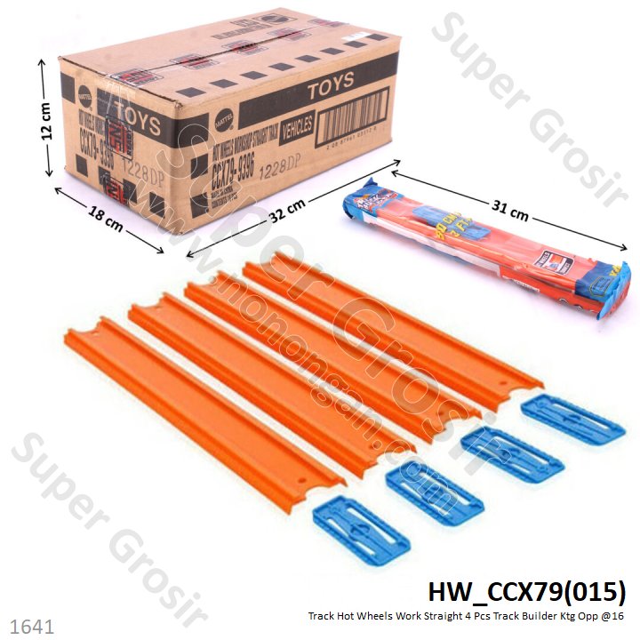 Track Hot Wheels Work Straight 4 Pcs Track Builder Ktg PVC @16