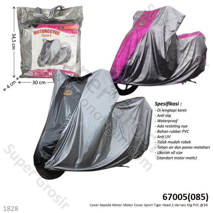 Cover Sepeda Motor Tiger Head Motorcover Sport Tas @36