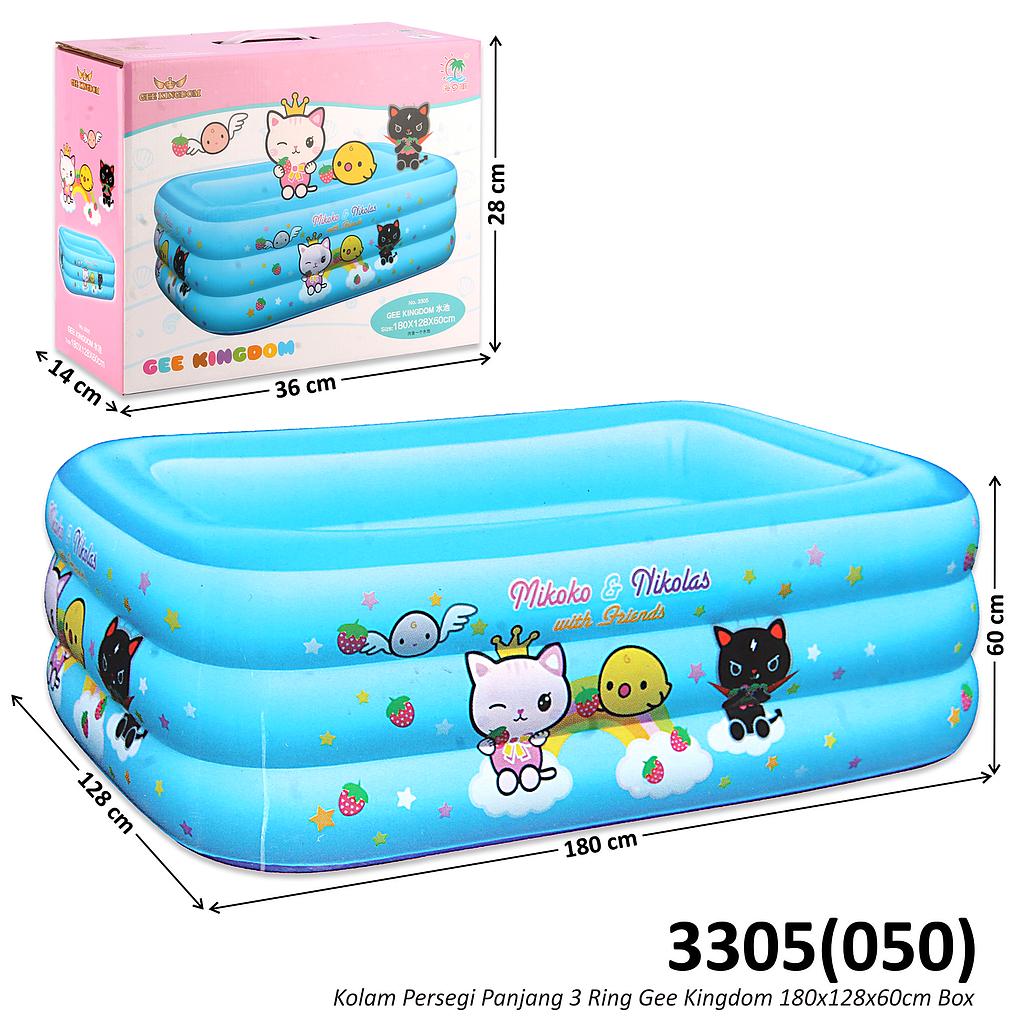 Kolam Renang Anak Persegi Panjang 3 Ring 180x128x60 cm Gee Kingdom Box @4