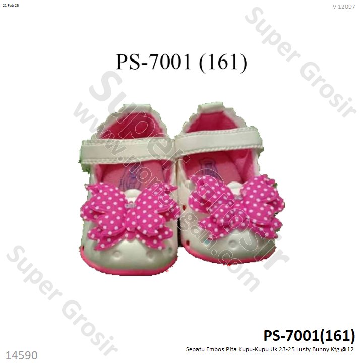 Sepatu Embos Pita Kupu-Kupu No.23-25 Lusty Bunny Ktg @12 