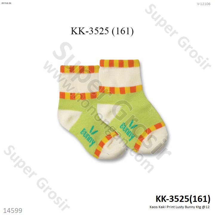 Kaos Kaki Print Lusty Bunny Ktg @12