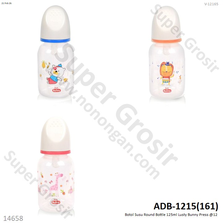 Botol Susu Round Bottle 125ml Lusty Bunny Press @12
