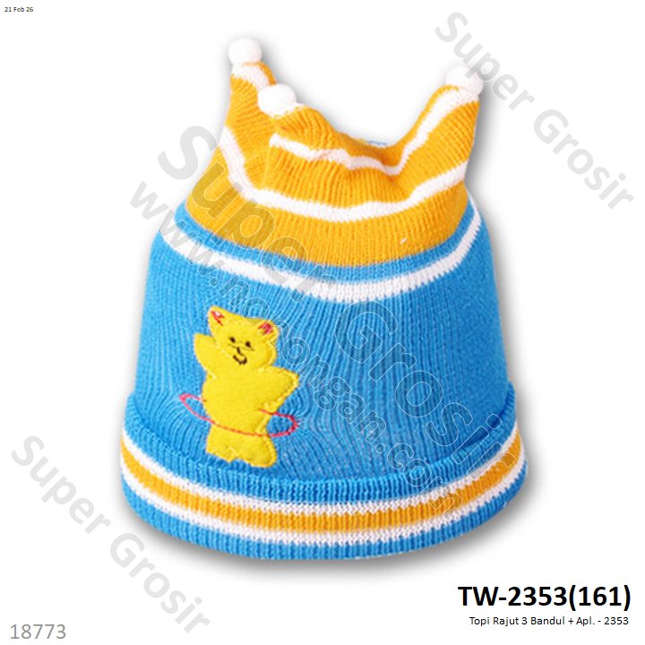 Topi Rajut 3 Bandul + Apl. - 2353