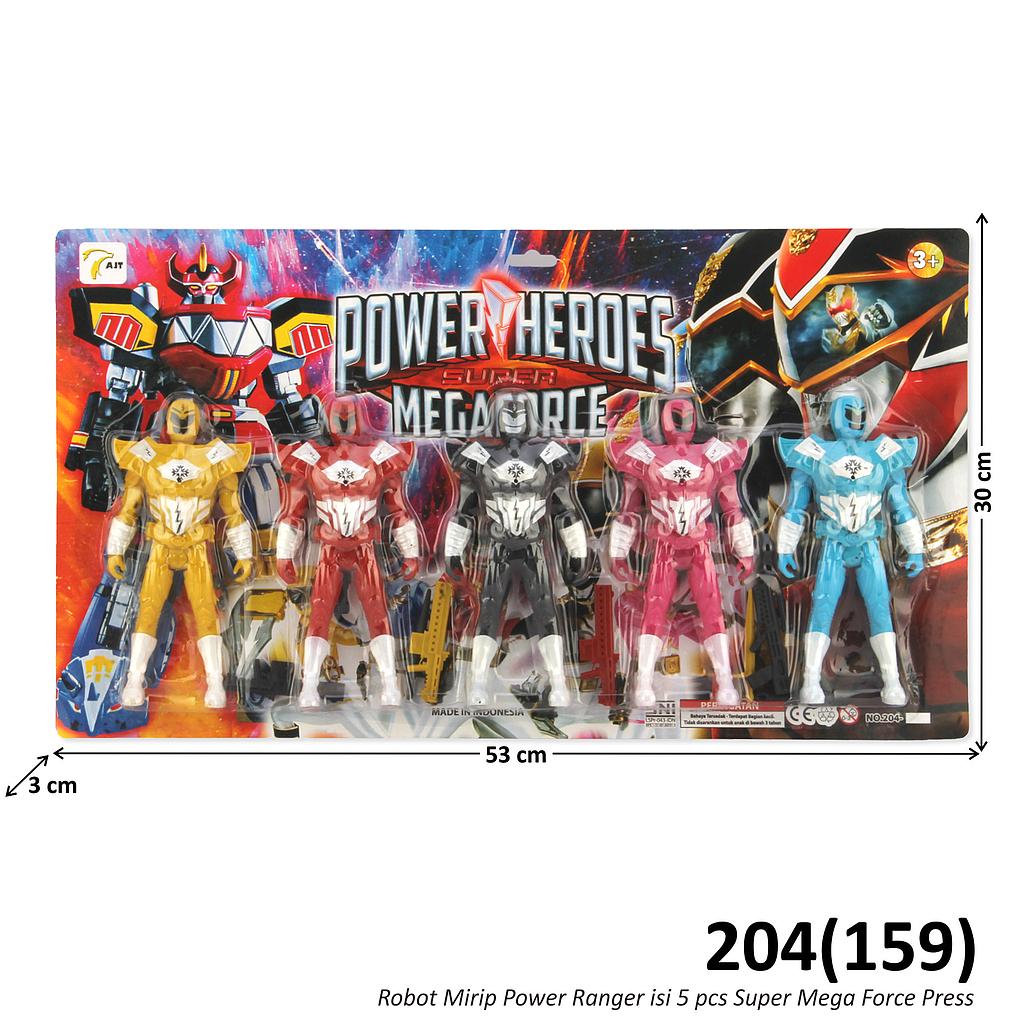 Action Figure Power Ranger 5 Pcs Power Heroes Press @60