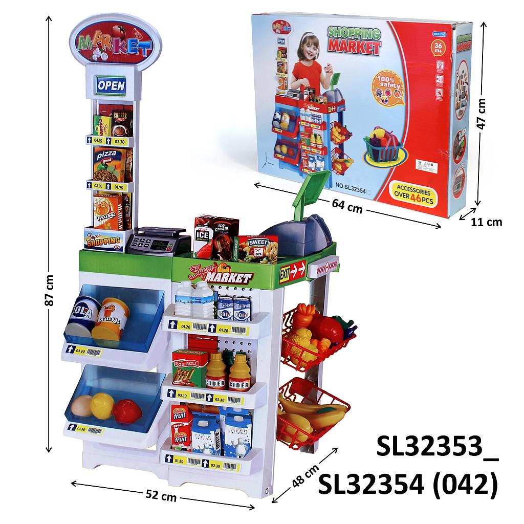 Mainan Kasir Supermarket Set B/O Shopping Market Box @10