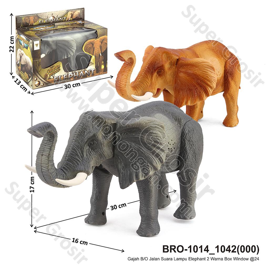 Hewan Gajah B/O Jalan Suara Lampu Elephant BRO-1014 Box Window @24