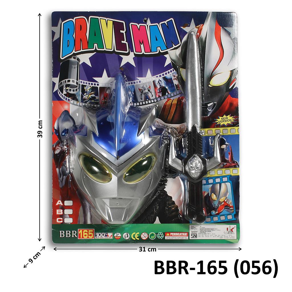 Topeng Ultraman Set Pedang Silver Blue Brave Man Press @72