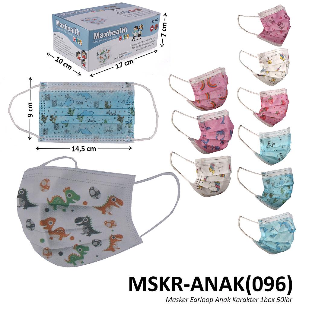 Masker Earloop Anak 50 Pcs Karakter Maxhealth Non Medis Box @80