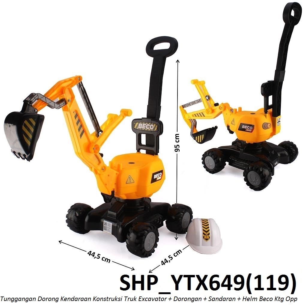 Tunggangan Dorong Truk Excavator + Helm + Sandaran Beco Ktg Opp @4
