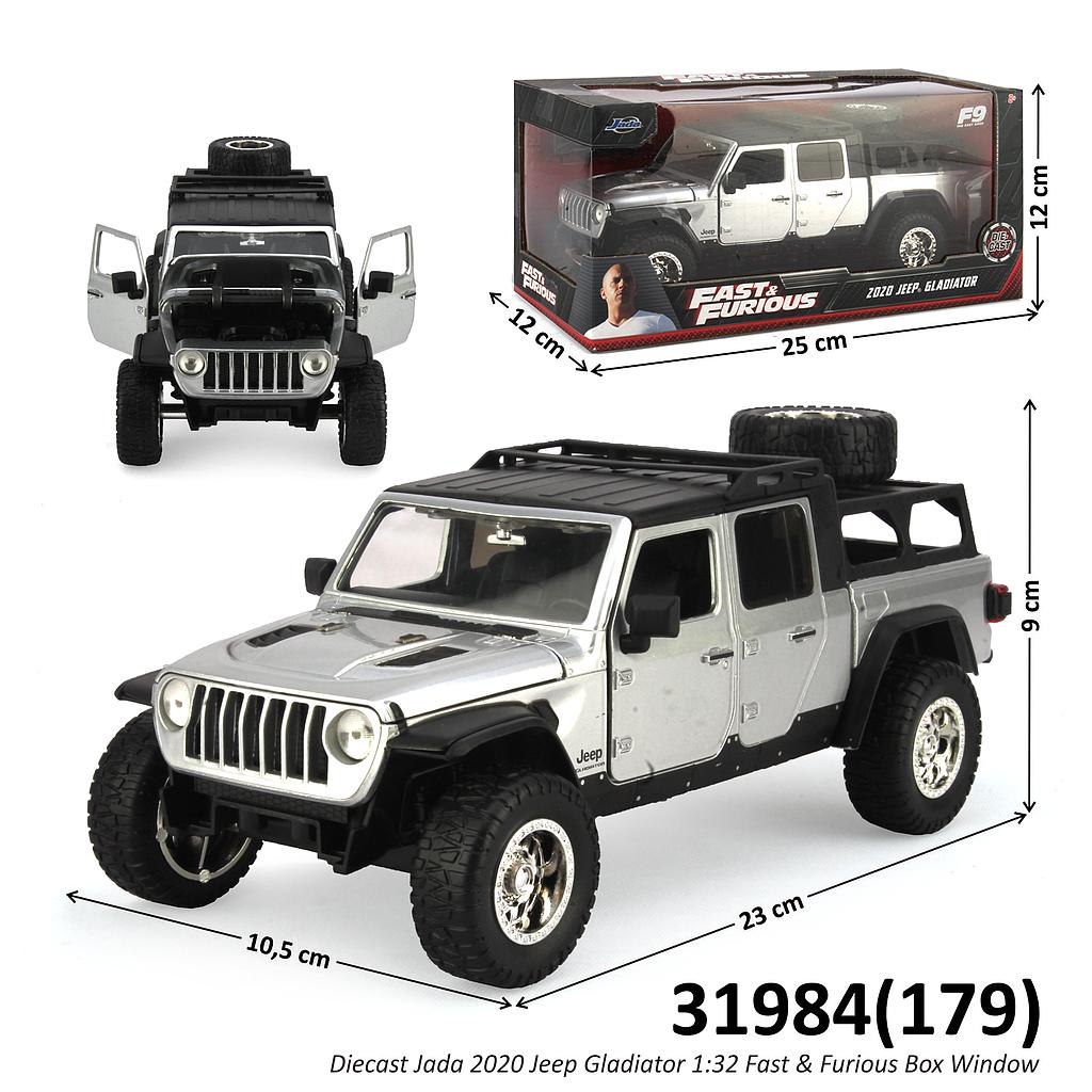 Diecast Mobil Jeep 1:24 Jada 2020 Jeep Gladiator Fast &amp; Furious Box Window @4