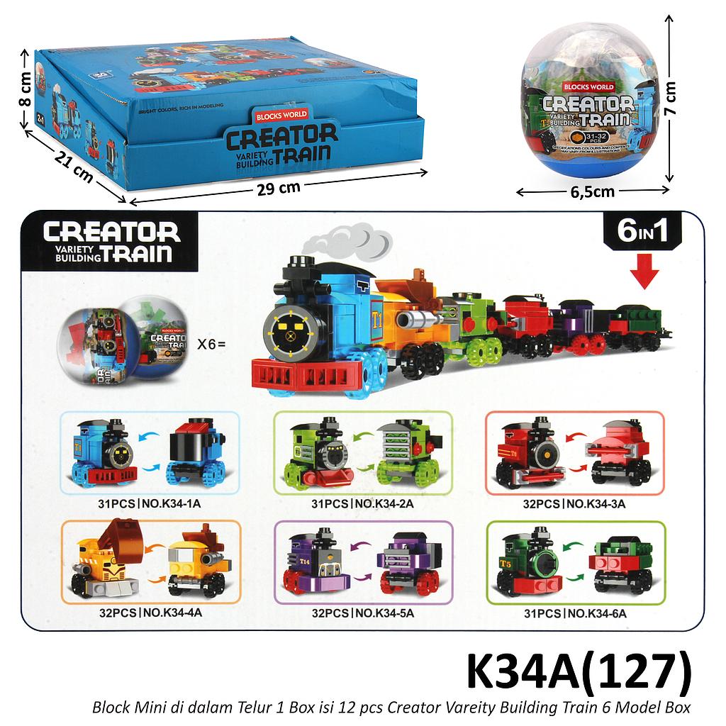 Mini Block Kereta Api Telur Creator Variety Building Train Loose Pack @288