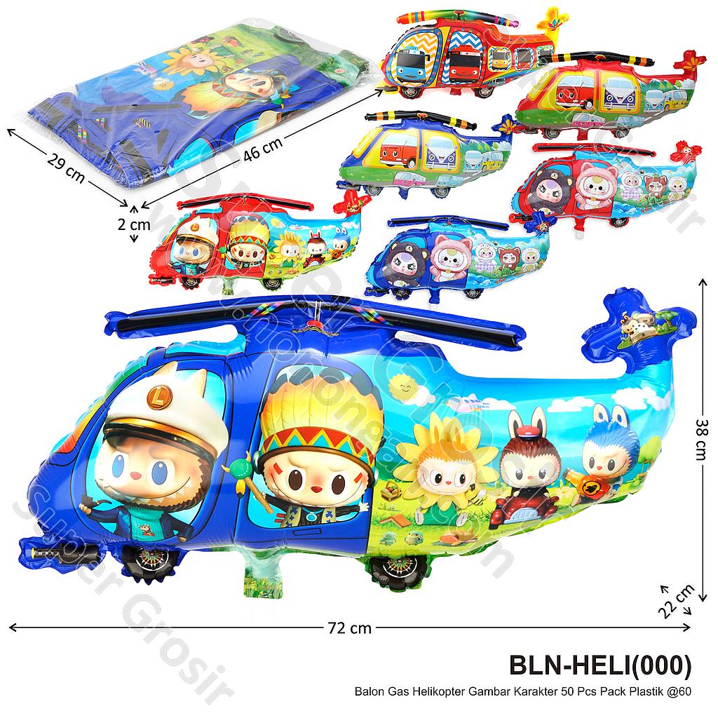 Balon Gas Helikopter Gambar Karakter 50 Pcs Pack Plastik @60