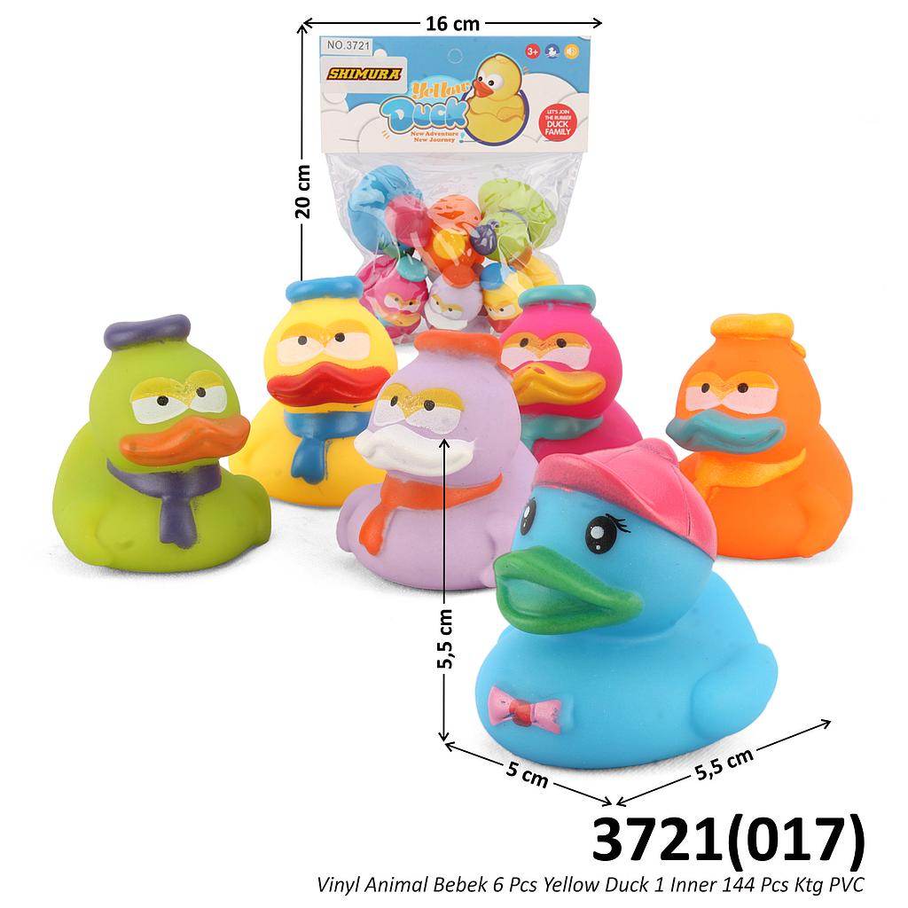 Vinyl Hewan Unggas Bebek 6 Pcs Yellow Duck 6 Warna 1 Inner 144 Pcs Ktg PVC @288
