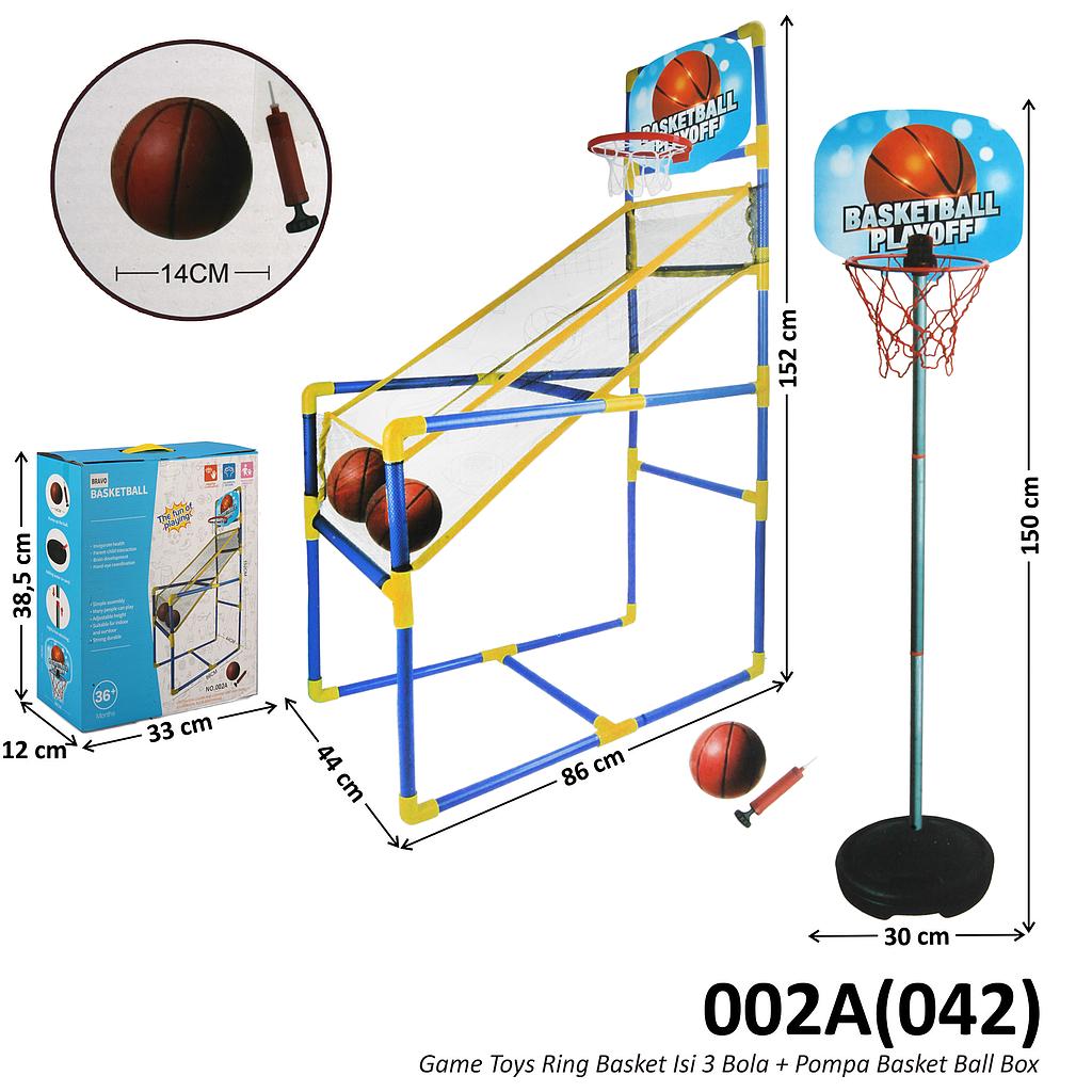 Ring Basket + Bola Basket 3 Pcs + Pompa Basket Ball Box @12