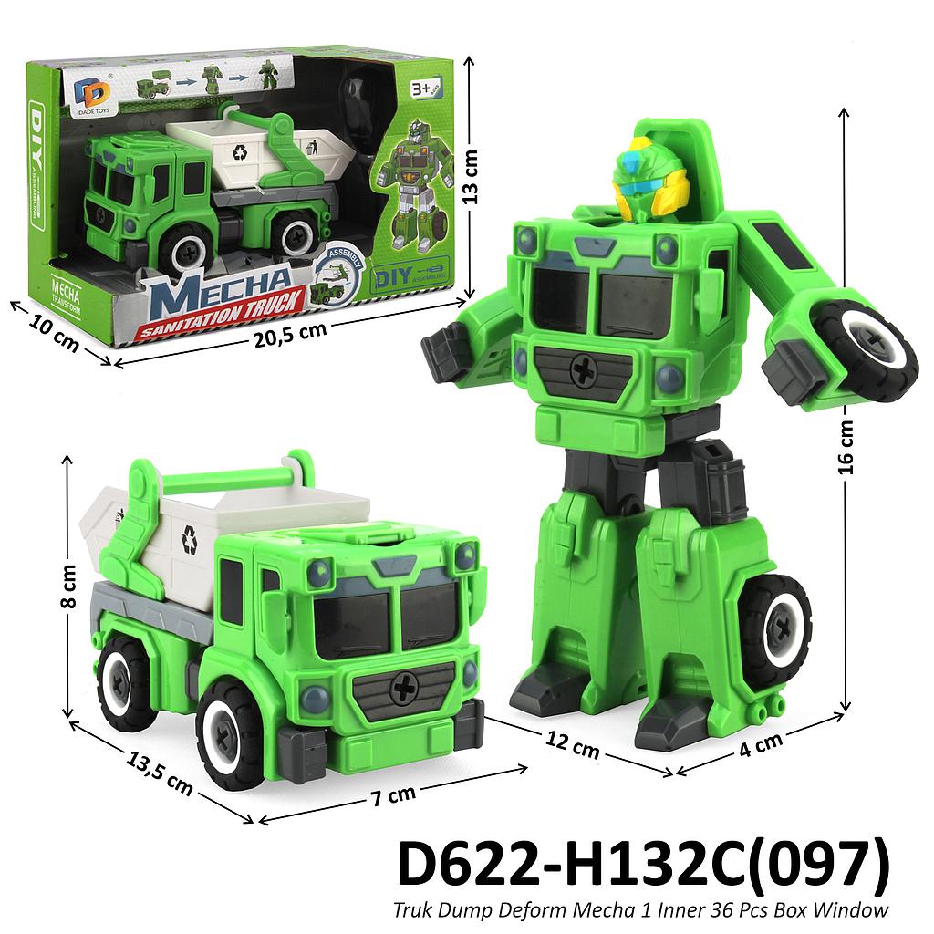 Truk Sanitasi Dump Deform Robot DIY Mecha 1 Inner 36 Pcs Box Window @72