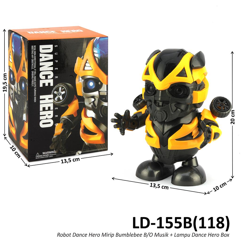 Robot Dance Hero Bumblebee B/O Musik Lampu Dance Hero LD-155B 1 Inner 36 Pcs Box @72