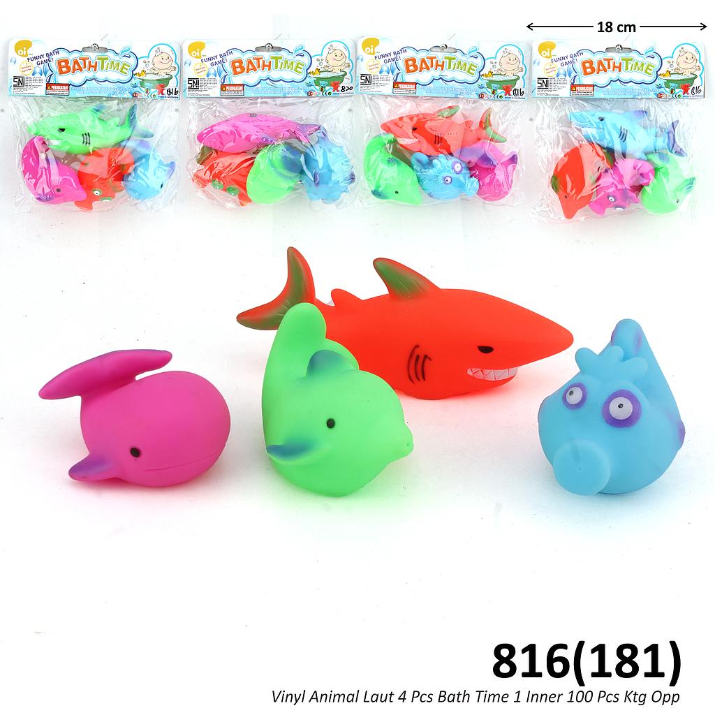 Vinyl Hewan Laut 4 Pcs Bath Time 1 Inner 100 Pcs Ktg Opp @200