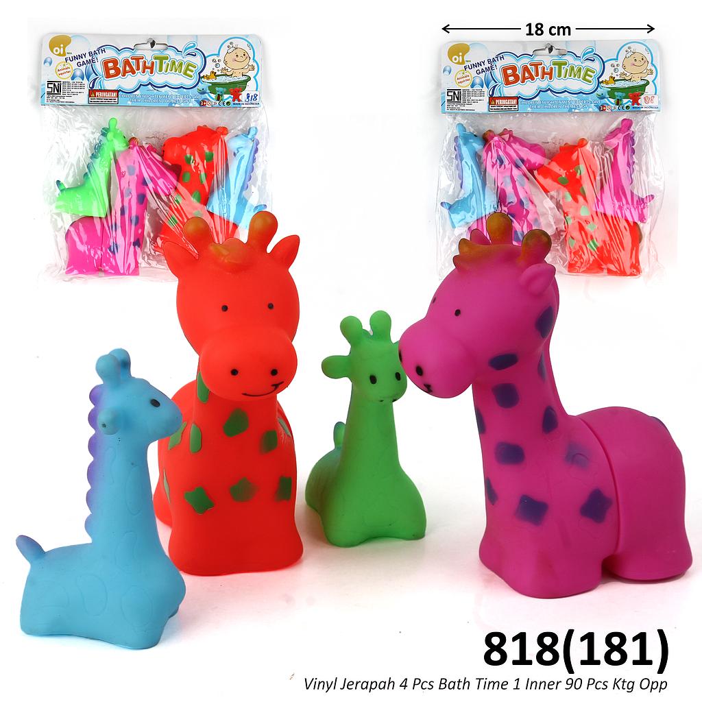 Vinyl Hewan Jerapah 4 Pcs Bath Time 1 Inner 90 Pcs Ktg Opp @180
