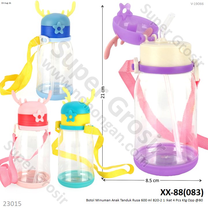 Botol Minuman Anak Tanduk Rusa 600 ml 820-2 1 Ikat 4 Pcs Ktg Opp @80