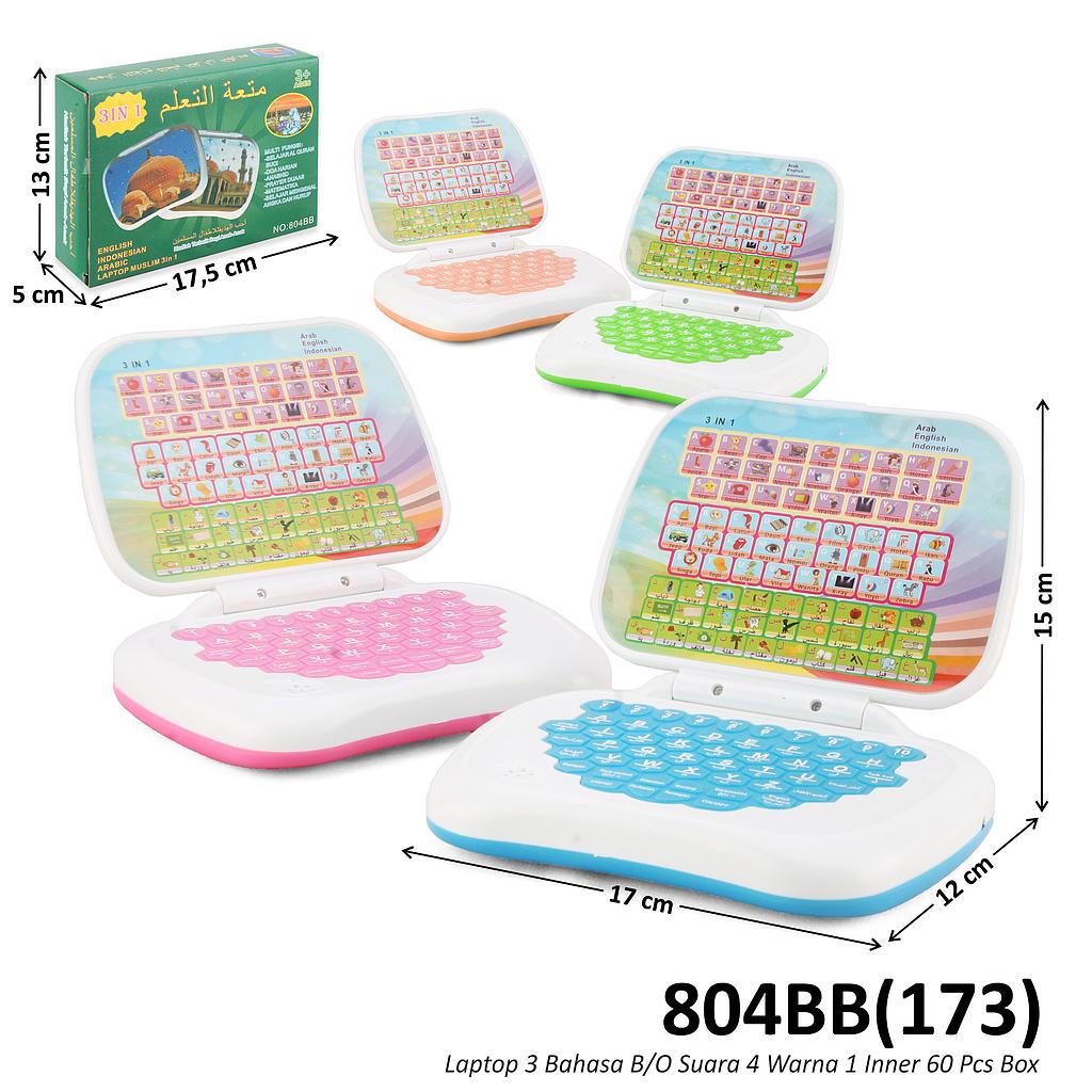 Mainan Edukasi Laptop 3 Bahasa B/O Suara 1 Inner 60 Pcs Box @120