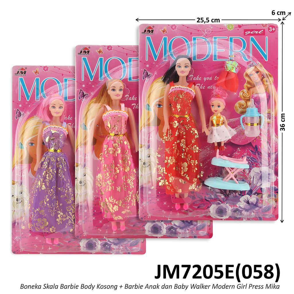 (Obral) Boneka Barbie Set Anak + Baby Walker Modern Girl Press Mika @72