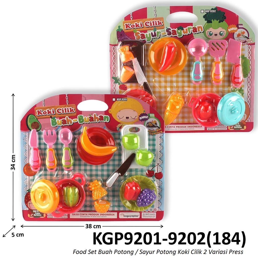 Cooking Set Potong Buah dan Sayur Koki Cilik 2 Variasi Press @60